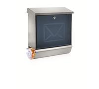 BURG-WÄCHTER Boîte aux lettres en acier inoxydable Lucca-Set 37130 Ni Letter avec porte-journaux, porte en plastique satiné, format d'insertion A4, norme européenne EN 13724