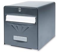 Burg-Wächter - Boîte aux lettres fr en acier galvanisé avec porte à ouverture totale fr, courrier, 2 portes, y compris une fenêtre, un spa, couleur grise