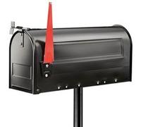 BURG-WÄCHTER Boîte aux lettres américaine, U.S. Mailbox avec fanion pivotant sans fenêtre pour le nom, Acier, US-Box 891 S, Noir (similaire RAL 9005)