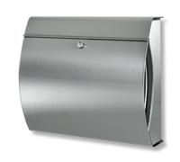 BURG-WÄCHTER Boîte aux lettres Verona 3844 NI avec compartiment pour les journaux sans plaque d'identité, acier inoxydable, format d'introduction DIN C4