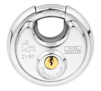 BURG-WÄCHTER Cadenas à anse ronde, Cadenas avec 2 clés, Diamètre de l’anse 11,8 mm, Corps en acier inoxydable, Cadenas en laiton, Protection anti-coupe, Circle 21 80 SB