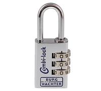 Burg Wächter 3641 Cadenas 30.20 mm aluminium argenté (chromé) avec serrure à combinaison