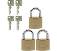 BURG-WÄCHTER, Cadenas à Cylindre, Lot de 3 Cadenas Identiques, 4 Clés incluses, 15291 Trio 405 40 GL SB