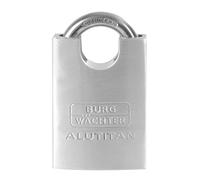 BURG-WÄCHTER Cadenas avec 2 clés, anse de 8 mm d'épaisseur, corps en aluminium massif, intérieur inoxydable, double verrouillage, aluminium titane 770 CS 50