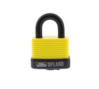 BURG-WÄCHTER, Cadenas Splash 470 45, Cadenas d'Extérieur, Revêtement de Protection en Plastique, Jaune, 39961
