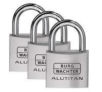 Burg-Wächter Cadenas, TRIO 770 40 SB, Lot de 3 Cadenas, Anse de 6,5 mm d'épaisseur, 4 Clés incluses