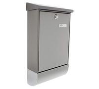 BURG-WÄCHTER, Ensemble Boîte aux Lettres avec Boîte à Journal inclus, Oslo 37670 Ni, en Acier Inoxydable, Format d'Insertion A4, Norme Européenne EN 13724, Gris,