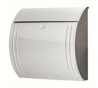 BURG-WÄCHTER, MODENA 3857 NI, Boîte aux Lettres avec Système d'Arrêt de Porte Intégré, Format Fente A4, en Acier Inoxydable, Argenté