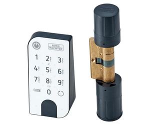 BURG-WÄCHTER Serrure électronique SecuENTRY pour portes d'entrée, commande avec code numérique, application ou clé radio, avec cylindre, Entry Home 2.0