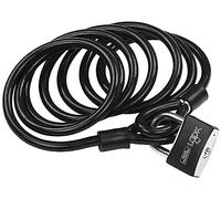 BURG-WÄCHTER Sicherheitskabel mit Vorhangschloss, Extralanges Spiralkabel, Motorrad, E-Scooter, Gartenmöbel, 750 250 + 402/50, Schwarz, 2,5 m