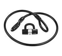 Burg Wächter Antivol à câble spiralé 750 150 + 1480 – 1,5 m noir, cadenas à clé, moto/e-scooter
