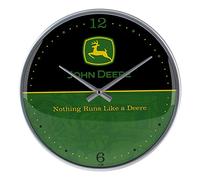 Nostalgic-Art Burg-Wchter Murale rétro, Grande Horloge de Cuisine, Multicolore, John Deere Logo - Black and Green