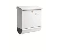 BURG-WóCHTER Boîte aux lettres Comfort-Set 91300 W avec compartiment pour les journaux et porte-nom, acier galvanisé, format d'introduction DIN C4