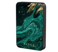 Burga Powerbank magnétique 5 000 mAh - Convient pour MagSafe et Qi2 - Emerald Pool / Gunmetal