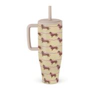 BURGA Gobelet 1,2 L avec Poignée et Paille - Bouteille Isotherme Étanche, garde les boissons chaudes 12 h et froides toute la journée, compatible porte-gobelets, gobelet de voyage en acier inoxydable