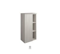 burgbad Badu Armoire mi-haute, avec 1 porte, avec 1 étagère, avec éclairage, hauteur 98cm, version droite, UHUA050RF3694C0037G0196, Couleur: Chêne décor Merino / Chêne décor Merino, poignée anodisée a