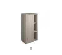 burgbad Badu armoire mi-haute, avec 1 porte, avec 1 étagère, avec éclairage, hauteur 98cm, version gauche, UHUA050LF3696C0037G0198, Couleur: Décor chêne flanelle / Décor chêne flanelle décor flanelle,