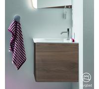 Burgbad Badu Meuble avec lave-mains, 1 porte, SFUM052LF3700C0001G0196,