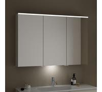 Armoire de toilette Burgbad Eqio avec Ã©clairage LED horizontal et Ã©clairage LED pour lavabo, charniÃšre de porte centrale gauche SPGT120R, largeur : 1200mm, Corpus: Blanc brillant - SPGT120RF2009