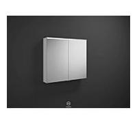 Burgbad Eqio Armoire de toilette avec miroir SPGS090 90x80x17cm, 2 portes, blanc brillant