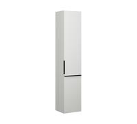 burgbad Eqio Armoire haute 1 porte, 1 bascule pour linge, charnières à droite, 1760x350x320mm, HSRF035RF6582G0252, Couleur: Blanc mat / Blanc mat, poignée noire mat G0252