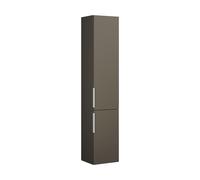 burgbad Eqio Armoire haute 2 portes, 1 tiroir intérieur, charnières à droite, 1760x350x320mm, HSBA035RF2010G0146, Couleur: Gris brillant / Gris brillant, poignée chromée G0146