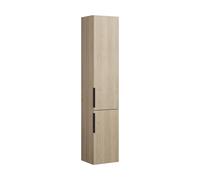 burgbad Eqio Armoire haute 2 portes, 1 tiroir intérieur, charnières à droite, 1760x350x320mm, HSBA035RF3180G0252, Couleur: Décor Chêne Cashmere / Décor Chêne Cashmere, Poignée Noir Mat G0252