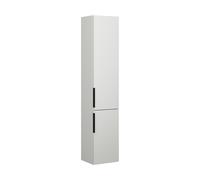 burgbad Eqio Armoire haute 2 portes, charnières à droite, 1760x350x320mm, HSFB035RF6582G0252, Couleur: Blanc mat / Blanc mat, poignée noire mat G0252