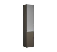 burgbad Eqio Armoire haute 2 portes, charnières à gauche, 1 porte miroir extérieur, 1760x350x320mm, HSKW035LF2010G0146, Couleur: Gris brillant / Gris brillant, poignée chromée G0146