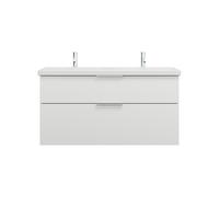 Burgbad Eqio - Meuble avec vasque avec 2 tiroirs 1230x645x490mm blanc brillant/blanc brillant