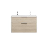 Burgbad Eqio Vasque en céramique avec meuble bas, 2 tiroirs, SEYR103F3180C0001G0146,