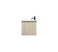 burgbad Eqio lavabo en céramique avec meuble sous-lavabo, 530x315x520mm, SFPF053F3180C0001G0252, Couleur: Décor Chêne Cashmere / Décor Chêne Cashmere, Poignée Noir Mat G0252