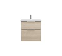 Burgbad Eqio lavabo en céramique avec meuble sous-lavabo SEYQ063, largeur 630 mm, Couleur (avant/corps): Chêne Décor Cachemire / Chêne Décor Cachemire, manche G0146 - SEYQ063F3180C0001G0146