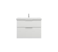 Burgbad Eqio lavabo en céramique avec meuble sous-lavabo, largeur 830 mm, SEYQ083, Couleur: Blanc Brillant / Blanc Brillant, Poignée G0146