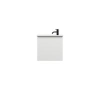 burgbad Eqio lavabo en fonte minérale avec meuble sous-lavabo, 520x310x498mm, SHCI052F2009C0001G0252, Couleur: Blanc brillant / Blanc brillant, poignée noire mate G0252