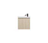 burgbad Eqio lavabo en fonte minérale avec meuble sous-lavabo et éclairage LED, 520x310x518mm, SHCJ052F3180C0001G0252, Couleur: Décor Chêne Cashmere / Décor Chêne Cashmere, Poignée Noir Mat G0252