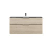 burgbad Eqio lavabo en verre avec meuble sous-lavabo, largeur 1220mm, SEYX122F3180A0070G0146, Couleur: Chêne Décor Cachemire / Chêne Décor Cachemire, manche G0146