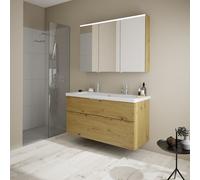 Burgbad Eqio Meuble avec plan vasque et armoire de toilette, SFAO123LF5662C0001G0146,