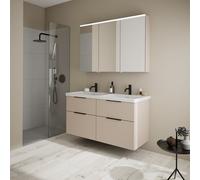Burgbad Eqio Meuble avec plan vasque et armoire de toilette, SFAQ123LF6583C0001G0200,