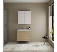 Burgbad Eqio Meuble avec vasque à poser et armoire de toilette, SFAN083F3180C0001G0146,