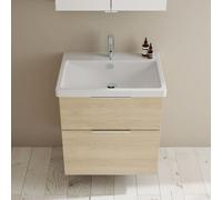 Burgbad Eqio lavabo en cÃ©ramique avec meuble sous-lavabo SEYQ063, largeur 630 mm, Couleur (avant/corps): ChÃªne DÃ©cor Cachemire / ChÃªne DÃ©cor Cachemire, manche G0146 - SEYQ063F3180C0001G0146