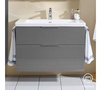 Burgbad Eqio Meuble avec vasque en céramique, 2 tiroirs, SEYQ093F2010C0001G0146,