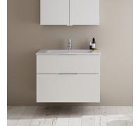 Burgbad Eqio Meuble avec vasque slim en céramique, 2 tiroirs, SHBT082F2009C0001G0146,