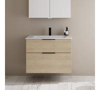 Burgbad Eqio Meuble avec vasque slim en céramique, 2 tiroirs, SHBT082F3180C0001G0200,
