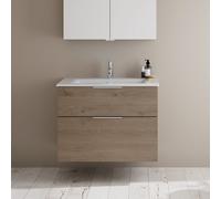 Burgbad Eqio Meuble avec vasque slim en céramique, 2 tiroirs, SHBT082F6423C0001G0146,