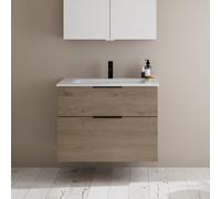 Burgbad Eqio Meuble avec vasque slim en céramique, 2 tiroirs, SHBT082F6423C0001G0200,