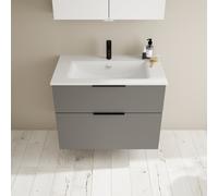 Burgbad Eqio Meuble avec vasque slim en céramique, 2 tiroirs, SHBT082F6584C0001G0200,