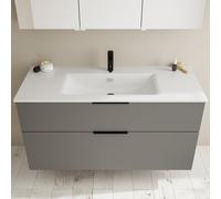 Burgbad Eqio Meuble avec vasque slim en céramique, 2 tiroirs, SHBT122F6584C0001G0200,