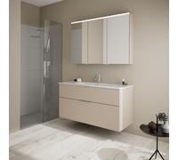 Burgbad Eqio Meuble avec vasque slim en céramique et armoire de toilette, SHCP122RF6583C0001G0146,