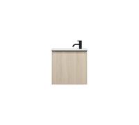 burgbad Eqio Slim lavabo en céramique avec meuble sous-lavabo, 520x310x500mm, SGZJ052F3180C0001G0252, Couleur: Décor Chêne Cashmere / Décor Chêne Cashmere, Poignée Noir Mat G0252